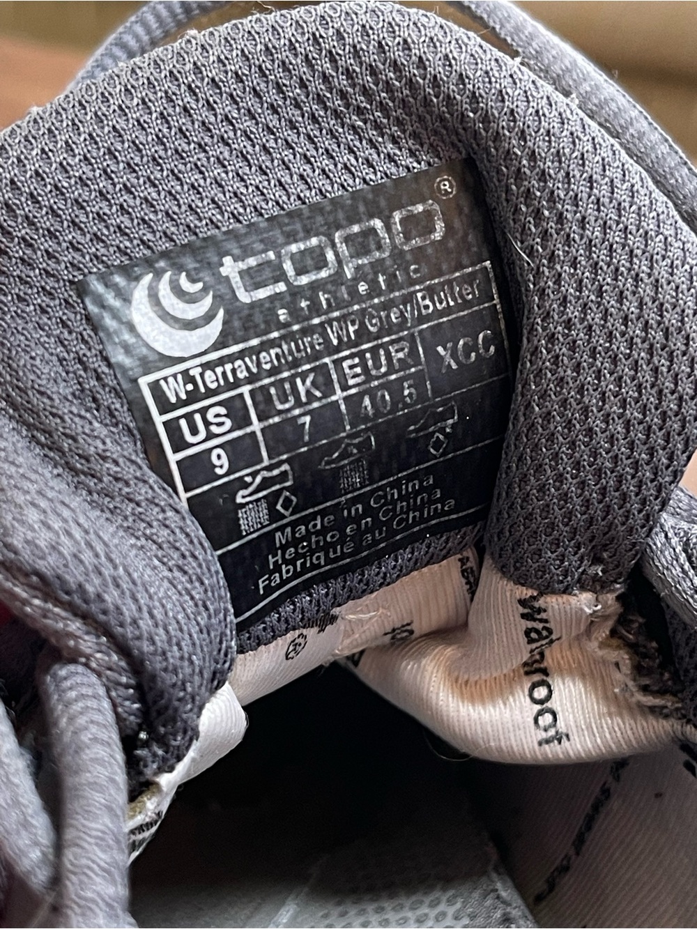 Topo Terraventure 4 WP Grey Trail Running Sneakers Women’s Sz 9 Waterproof - Picture 10 of 13
